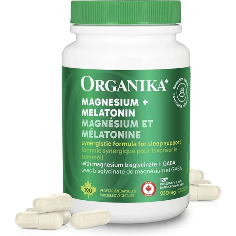 Organika Magnesium + Melatonin with Magnesium Bisglycinate + GABA 120 V. Capsules | Unbeatable Prices, Daily Deals | VITASHOP