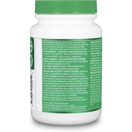 Organika Magnesium + Melatonin with Magnesium Bisglycinate + GABA 120 V. Capsules | Unbeatable Prices, Daily Deals | VITASHOP