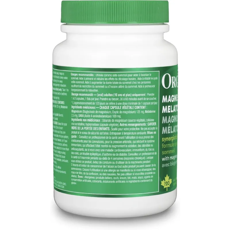 Organika Magnesium + Melatonin with Magnesium Bisglycinate + GABA 120 V. Capsules | Unbeatable Prices, Daily Deals | VITASHOP