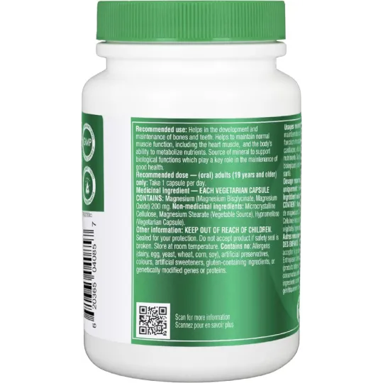 Organika 마그네슘 비스글리시네이트 200mg 120 캡슐 | 저렴한 가격, 데일리 딜 | VITASHOP