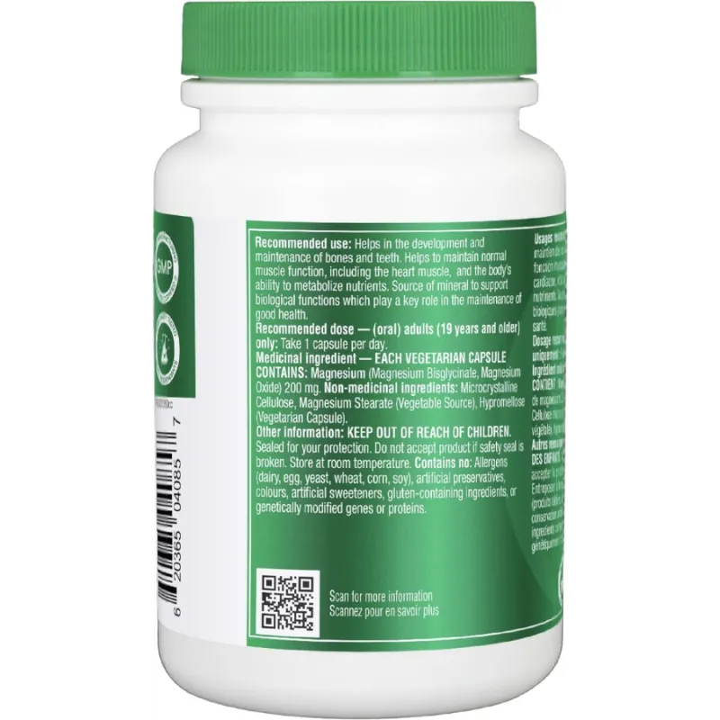 Organika Magnesium Bisglycinate 200mg 120 V. Capsules | Unbeatable Prices, Daily Deals | VITASHOP