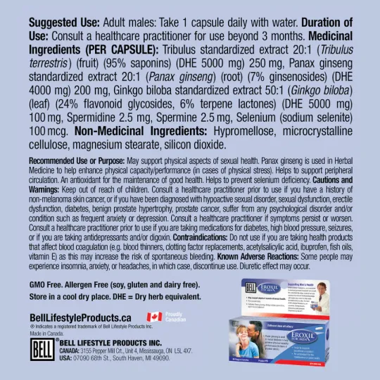 Bell Lifestyle Eroxil for Men 30 Capsules | Unbeatable Prices, Daily Deals | VITASHOP