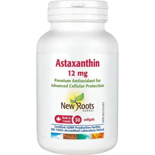 New Roots Astaxanthin 12 mg 30 Softgels | Unbeatable Prices, Daily Deals | VITASHOP