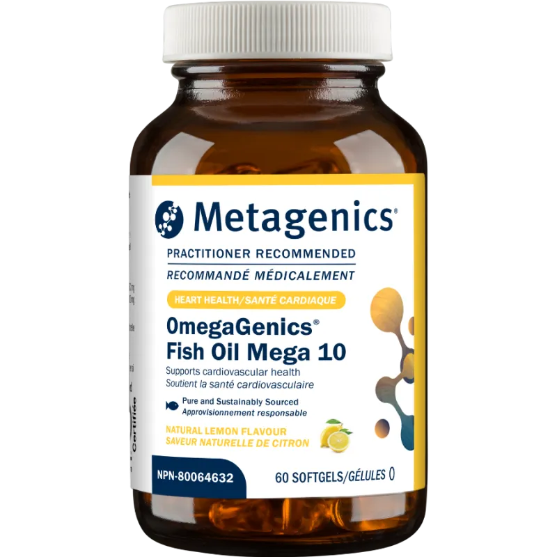 Metagenics OmegaGenics 피쉬 오일 메가 10 60 소프트젤 | 최고의 가격, 일일 특가 | 비타샵
