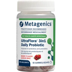 Metagenics UltraFlora 3 en 1 Probiotique Quotidien 60 Gommes | Prix Imbattables, Offres Quotidiennes | VITASHOP