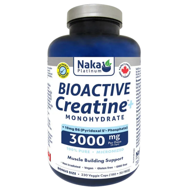 Naka 플래티넘 바이오액티브 크레아틴 모노하이드레이트 + B6 3000 mg 230 베지 캡슐 | 뛰어난 가격, 매일 할인 | VITASHOP