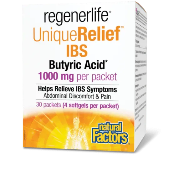 Natural Factors Regenerlife UniqueRelief IBS Butyric Acid 1000 mg | Unbeatable Prices, Daily Deals | VITASHOP