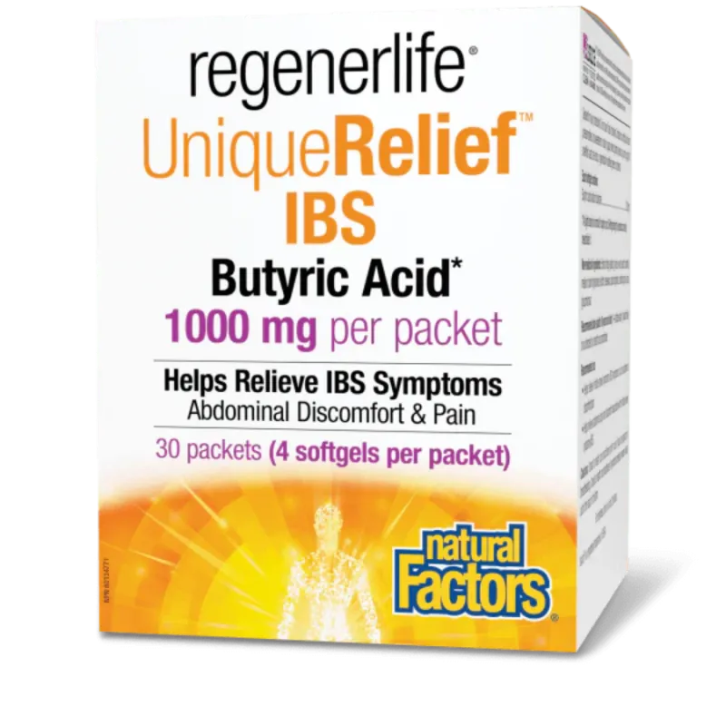 Natural Factors Regenerlife UniqueRelief IBS Butyric Acid 1000 mg | Unbeatable Prices, Daily Deals | VITASHOP