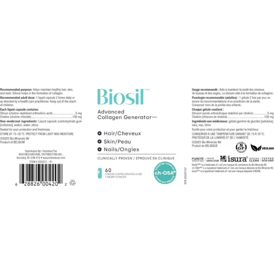 BioSil 5 mg 60 Gélules Liquides | Prix imbattables, offres du jour | VITASHOP
