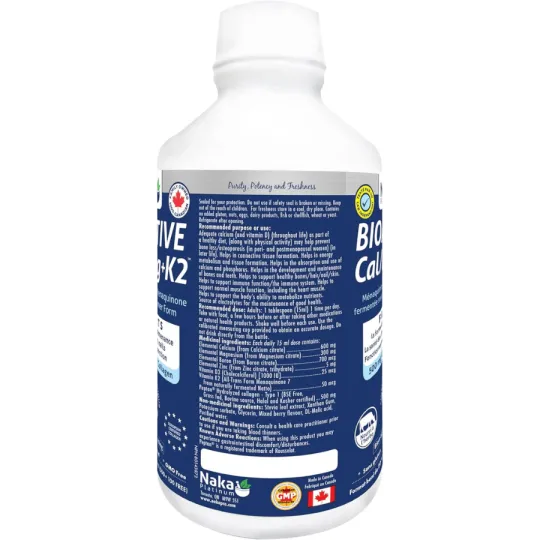 Naka Platinum Bioactive Cal/Mag + K2 600 mL (FORMAT BONUS) | Prix imbattables, offres quotidiennes | VITASHOP