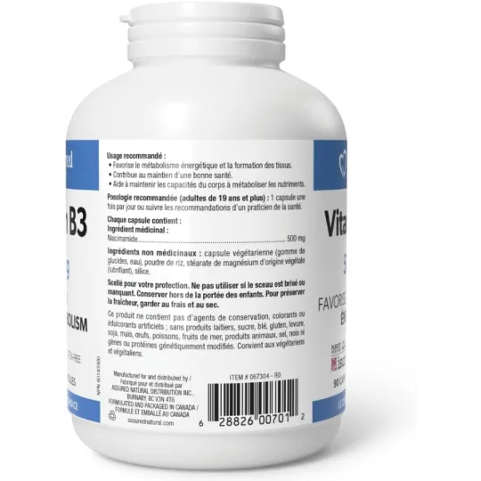 Preferred Nutrition 비타민 B3 500mg 90 베지 캡슐 | 뛰어난 가격, 일일 특가 | VITASHOP