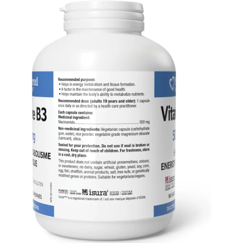 Preferred Nutrition 维生素B3 500毫克 90粒素食胶囊 | 无与伦比的价格，每日优惠 | VITASHOP