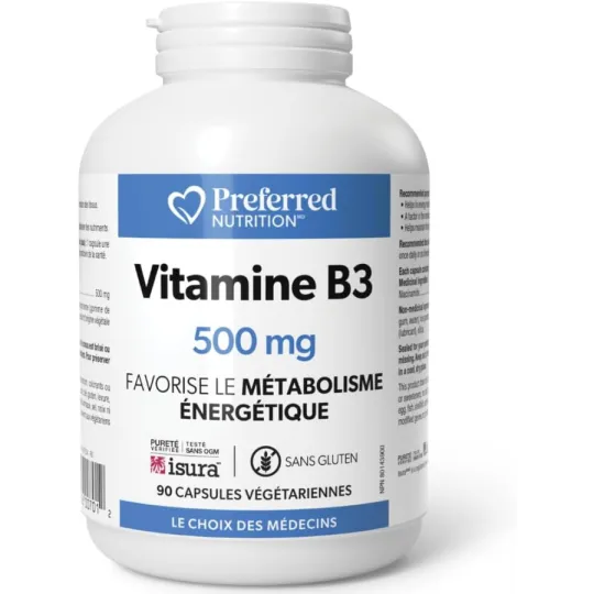 Preferred Nutrition Vitamin B3 500 mg 90 Veg Capsules | Unbeatable Prices, Daily Deals | VITASHOP