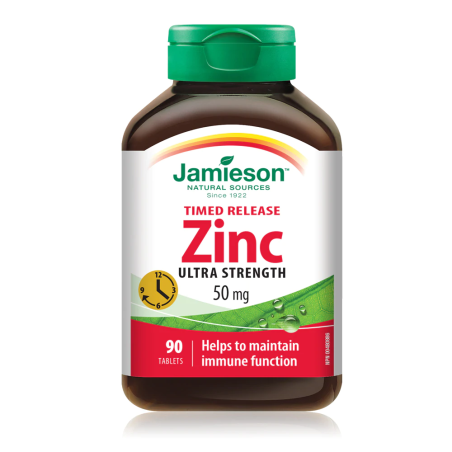 Jamieson Zinc 50 mg Timed Release 90 Tablets | Unbeatable Prices, Daily Deals | VITASHOP