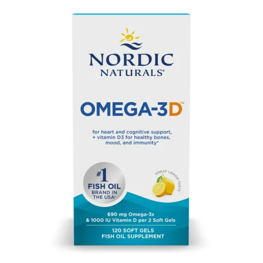 Nordic Naturals Omega 3D, Citron 120 Gélules Molles | Prix imbattables, Offres quotidiennes | VITASHOP
