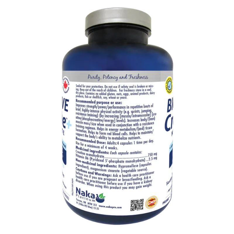 Naka Platinum Bioactive Creatine Monohydrate + B6 3000 mg 230 Veg Capsules | Unbeatable Prices, Daily Deals | VITASHOP