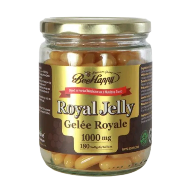 BeeHappy Gelée Royale 1000 mg, 180 Capsules Molles | Prix Imbattables, Offres Quotidiennes | VITASHOP