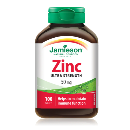 Jamieson Zinc 50 mg 100 Tablets | Unbeatable Prices, Daily Deals | VITASHOP