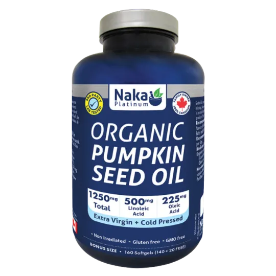 NAKA Huile de Graines de Citrouille Bio 1250 mg, 160 Gélules | Prix Imbattables, Offres Quotidiennes | VITASHOP