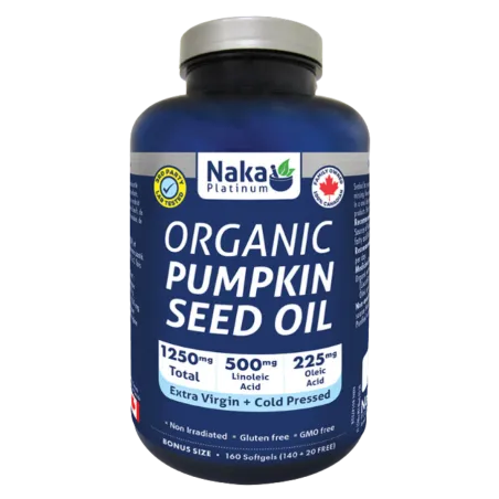 NAKA Organic Pumpkin Seed Oil 1250 mg, 160 Softgels | Unbeatable Prices, Daily Deals | VITASHOP