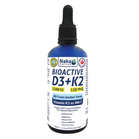 NAKA Platinum BioActive D3+K2 dans l'huile MCT 2500UI 100mL | Prix imbattables, Offres quotidiennes | VITASHOP