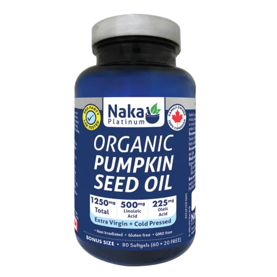 NAKA Organic Pumpkin Seed Oil 1250 mg, 80 Softgels | Unbeatable Prices, Daily Deals | VITASHOP