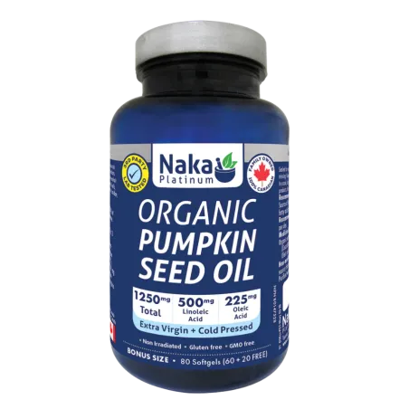 NAKA Organic Pumpkin Seed Oil 1250 mg, 80 Softgels | Unbeatable Prices, Daily Deals | VITASHOP