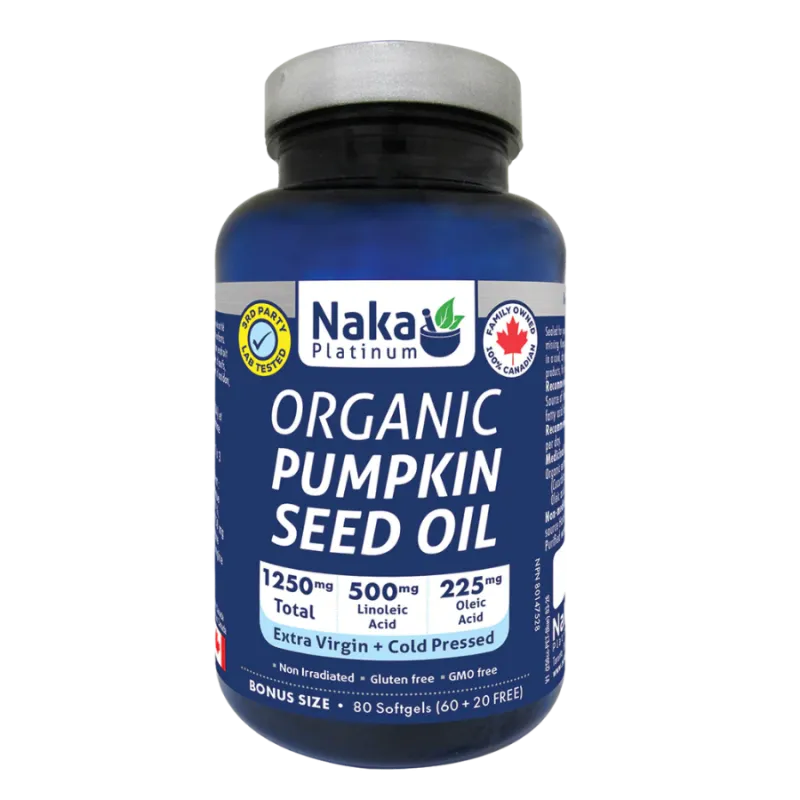 NAKA Huile de Graines de Citrouille Bio 1250 mg, 160 Gélules | Prix Imbattables, Offres Quotidiennes | VITASHOP