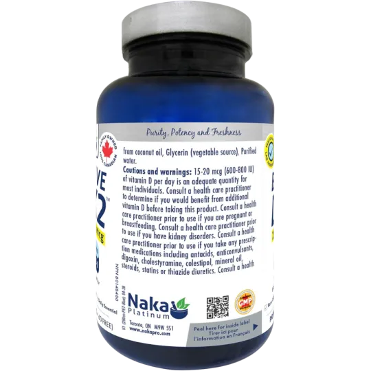 NAKA 플래티넘 BioActive D3+K2 in MCT 오일 2500IU 300 소프트젤 | 최고의 가격, 일일 할인 | VITASHOP