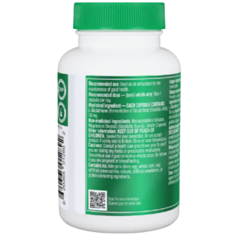 L- glutathione (Reduced) 100 Capsules | Safest & Easiest Shopping Vitamins Online | VITASHOP