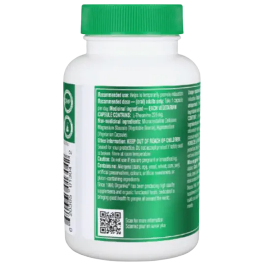 Organika L-Theanine 90 Vegi Capsules | 每天不同折扣, 全网最低价格 | 种类齐全的保健品店铺 VITASHOP, 只有你想不到, 没有你买不到 !