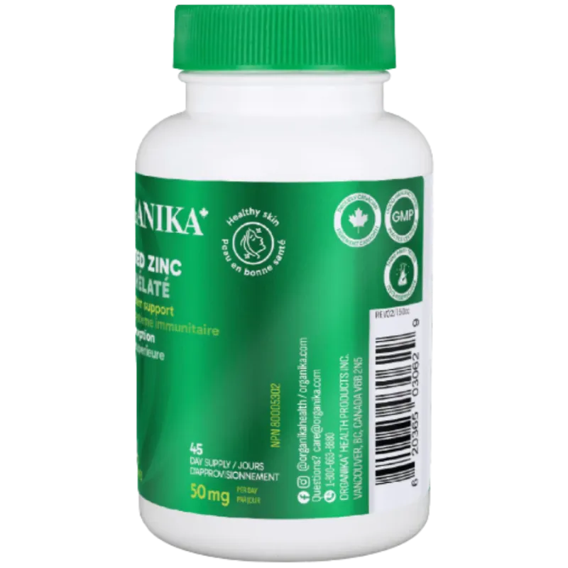 Organika Chelated Zinc 45 Tablets | 每天不同折扣, 全网最低价格 | 种类齐全的保健品店铺 VITASHOP, 只有你想不到, 没有你买不到 !
