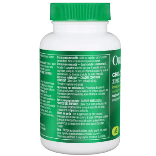 Organika Chelated Zinc 45 Tablets | 每天不同折扣, 全网最低价格 | 种类齐全的保健品店铺 VITASHOP, 只有你想不到, 没有你买不到 !