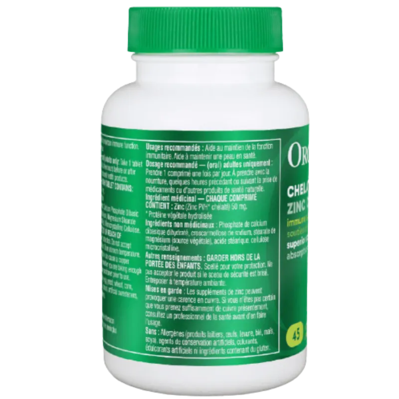 Organika Chelated Zinc 45 Tablets | 每天不同折扣, 全网最低价格 | 种类齐全的保健品店铺 VITASHOP, 只有你想不到, 没有你买不到 !