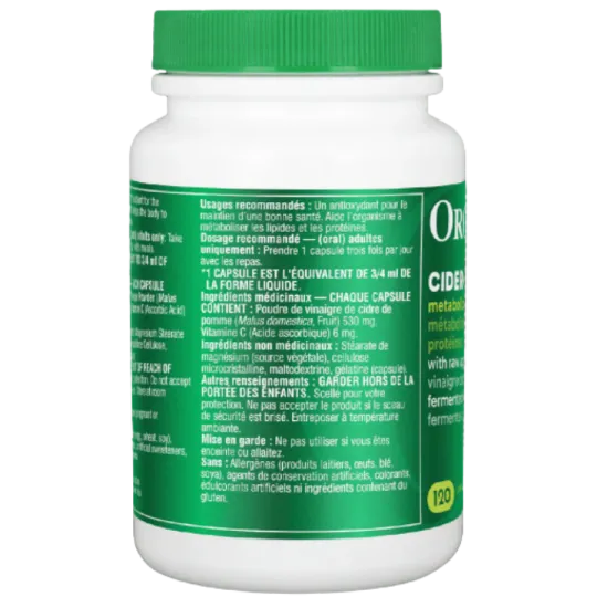 Cider Vin (Unrefined) 120 Capsules | Safest & Easiest Shopping Vitamins Online | VITASHOP