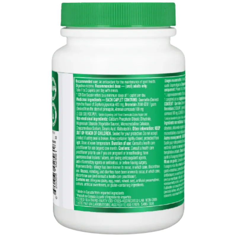 Organika Quercetin With Bromelain 120 Caplets | Unbeatable Prices, Daily Deals | VITASHOP