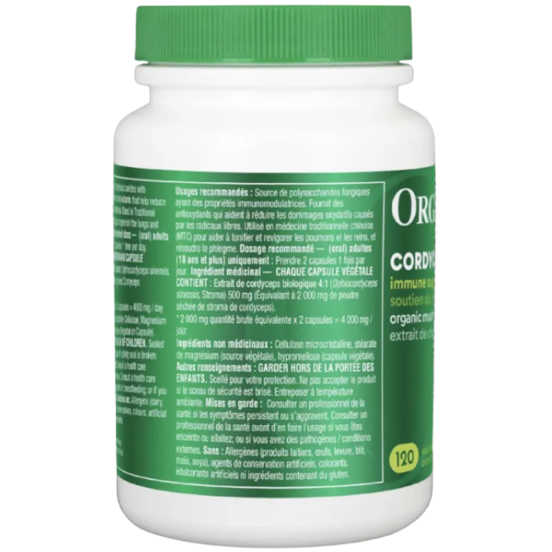 Organika Cordyceps Extrait de champignon bio 120 VCaps