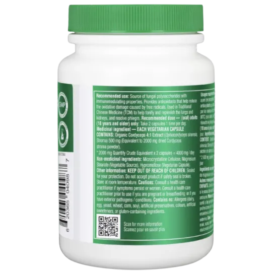 Organika Cordyceps Extrait de champignon bio 120 VCaps