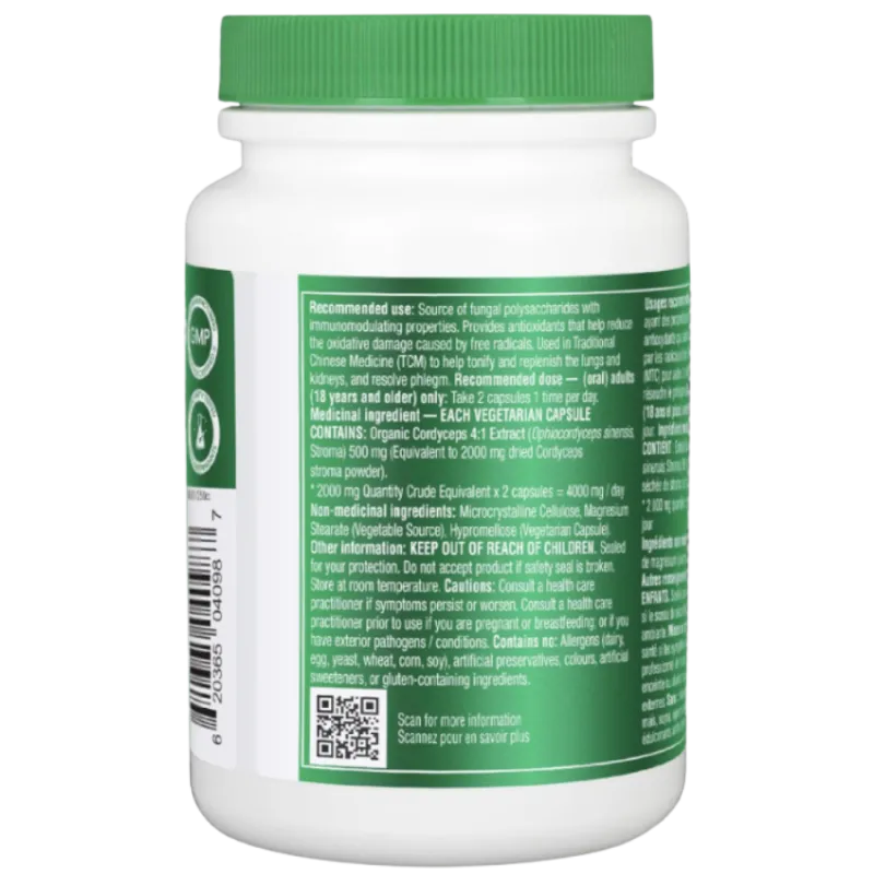 Organika Cordyceps Extrait de champignon bio 120 VCaps