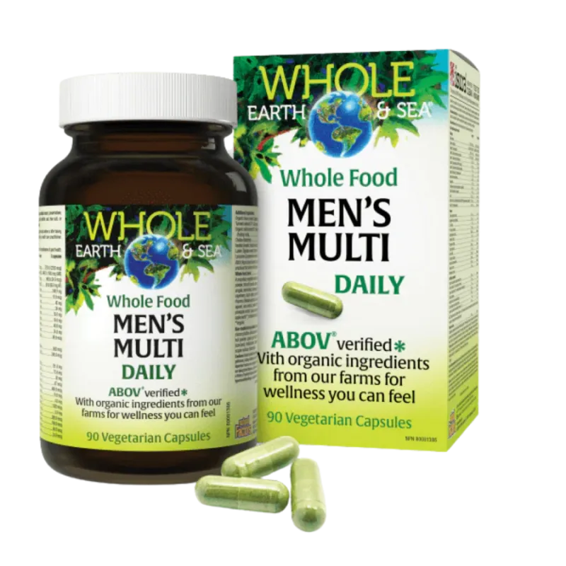 Whole Earth & Sea Multi-Vitamines Quotidiennes pour Hommes, 90 Capsules Végétariennes | Prix Imbattables, Offres Quotidiennes |