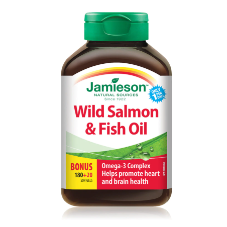 Wild Salmon & Fish Oil 1000 mg  180+20 Softgels | Safest & Easiest Shopping Vitamins Online | VITASHOP