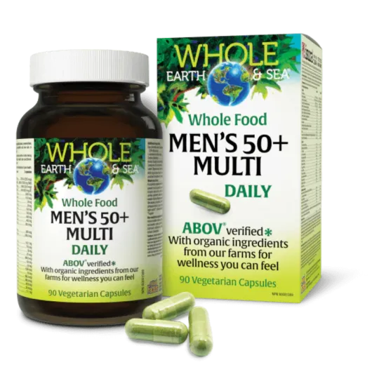 Whole Earth & Sea Men's 50+ Multi Daily, 90 Vegetarian Capsules | Unbeatable Prices, Daily Deals | VITASHOP
