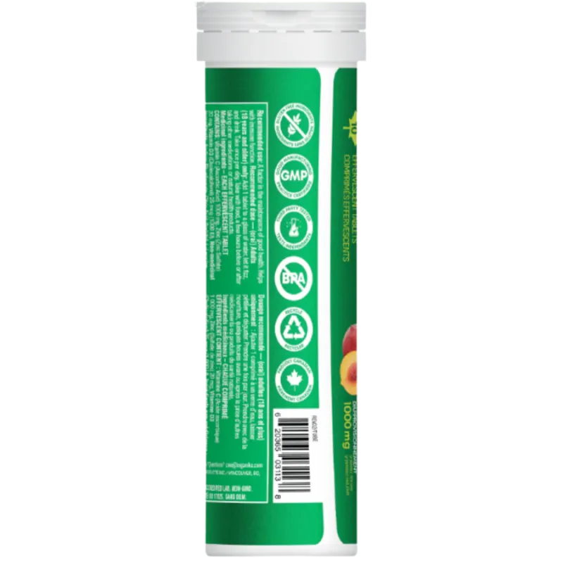 Organika Instant C, D, Zinc Immunity Effervescent - Peach | Unbeatable Prices, Daily Deals | VITASHOP