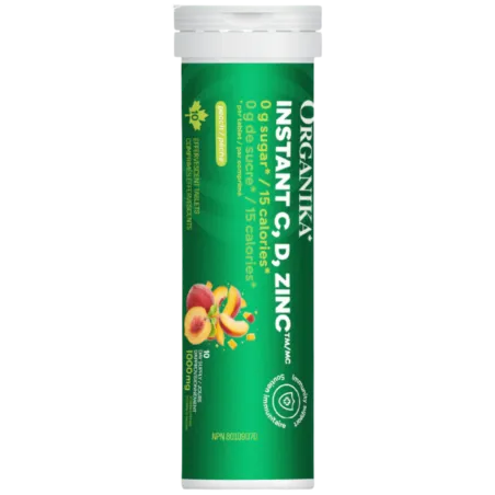 Organika Instant C, D, Zinc Immunity Effervescent - Peach | Unbeatable Prices, Daily Deals | VITASHOP