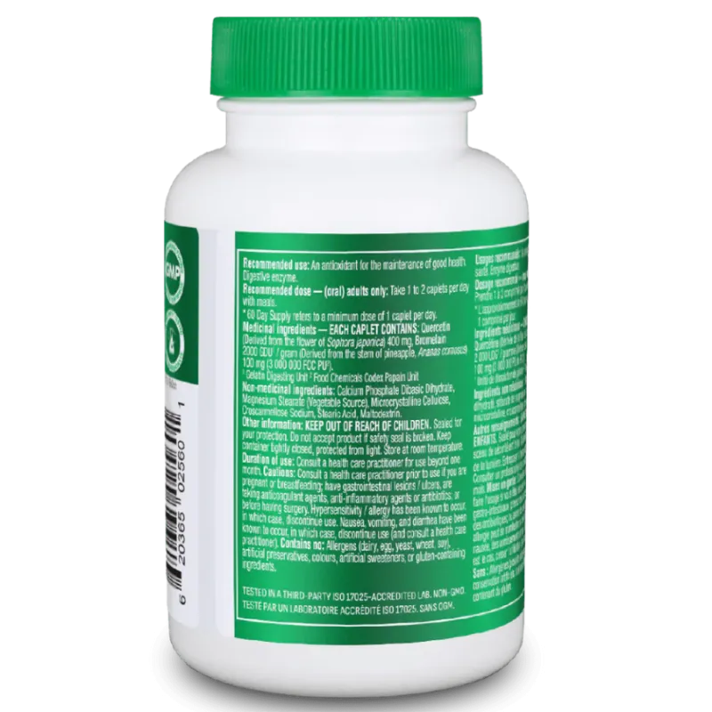 Organika Quercetin With Bromelain 60 Caplets | Unbeatable Prices, Daily Deals | VITASHOP