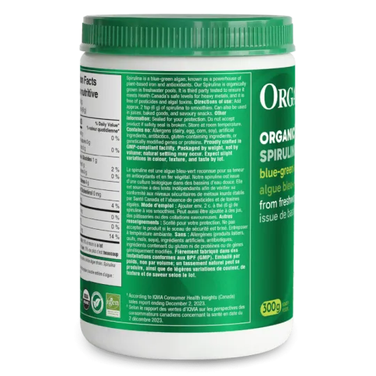 Organika Spirulina Powder - Certified Organic 300 g | Unbeatable Prices, Daily Deals | VITASHOP