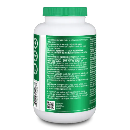 MSM 180 Vegi Capsules | Safest & Easiest Shopping Vitamins Online | VITASHOP