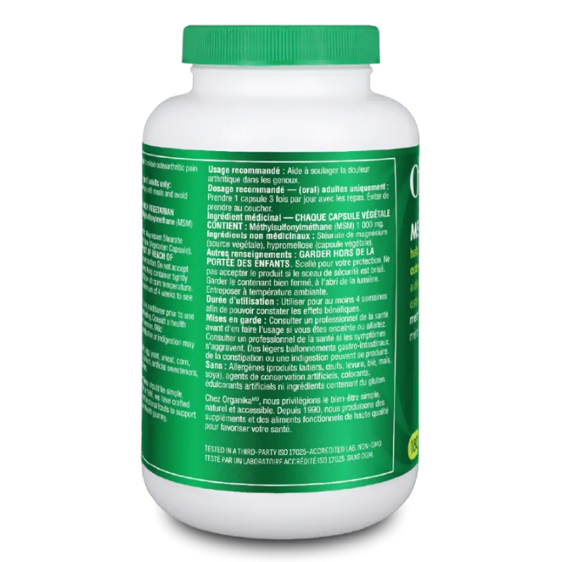 MSM 180 Vegi Capsules | Safest & Easiest Shopping Vitamins Online | VITASHOP