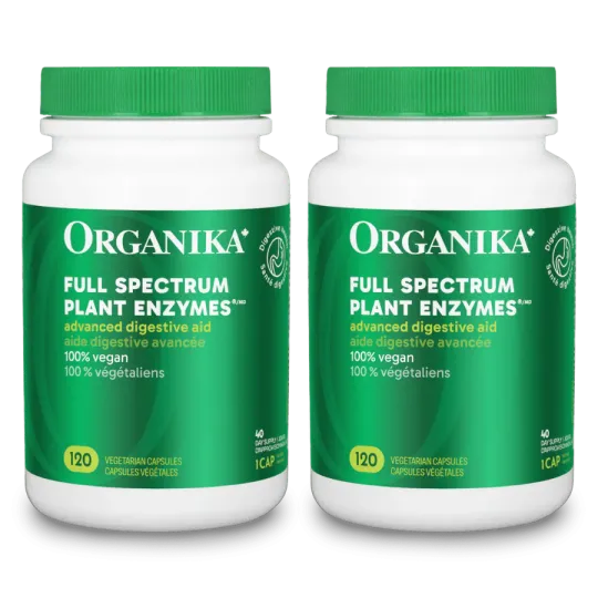 Organika [2 FOR DEAL] Full Spectrum Plant Enzymes 120 Vegi Capsules | 매일 업데이트되는 특가 상품 | VITASHOP