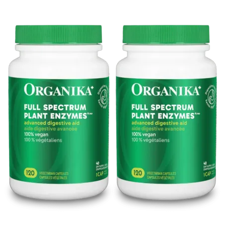Organika [2 FOR DEAL] Full Spectrum Plant Enzymes 120 Vegi Capsules | 매일 업데이트되는 특가 상품 | VITASHOP